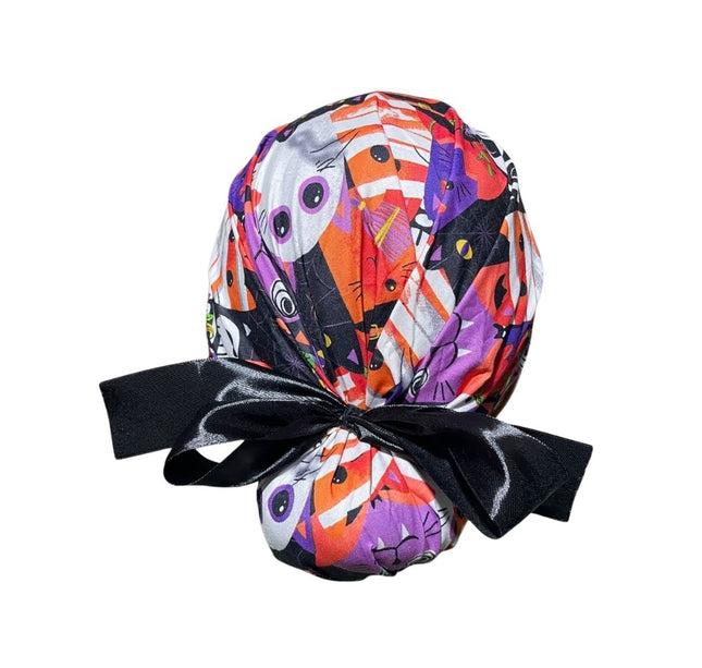 Gorro Medico Quirúrgico - Día De Muertos - Halloween - Listón - GATITOS