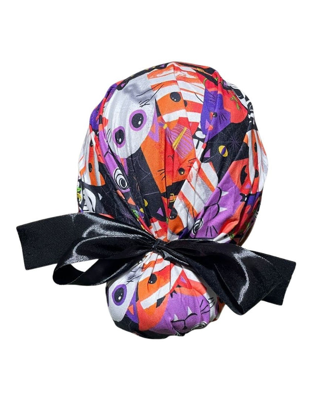 Gorro Medico Quirúrgico - Día De Muertos - Halloween - Listón - GATITOS
