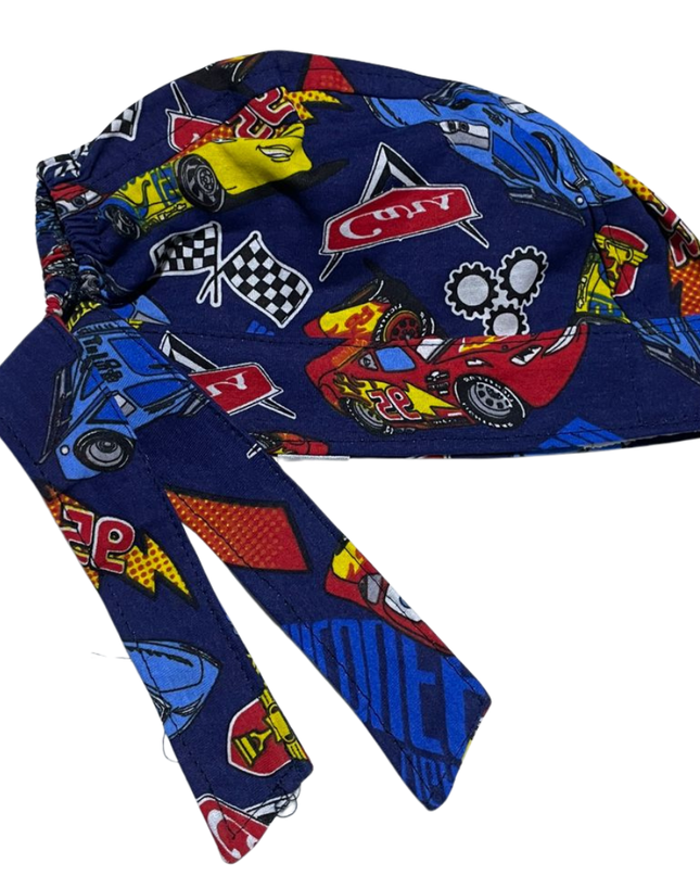 Gorro Quirúrgico - Cars - Nascar- Cordones - Antisudor - azul marino