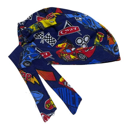 Gorro Quirúrgico - Cars - Nascar- Cordones - Antisudor - azul marino