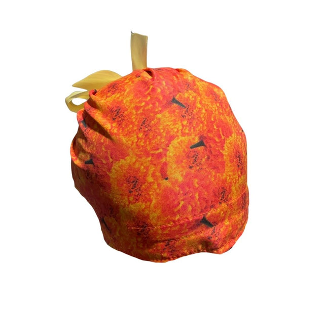 Gorro Quirúrgico - Día De Muertos Halloween - Listón - Cempasúchil