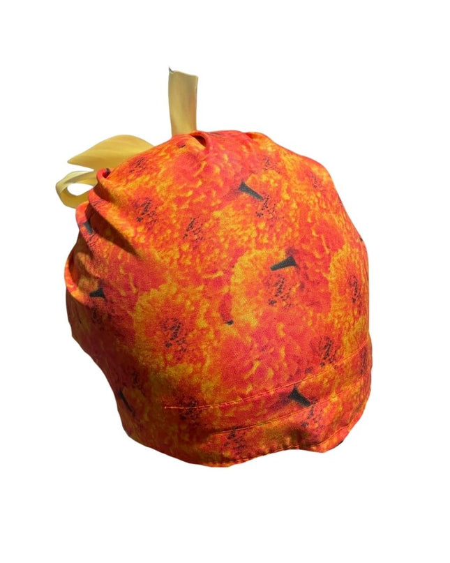 Gorro Quirúrgico - Día De Muertos Halloween - Listón - Cempasúchil