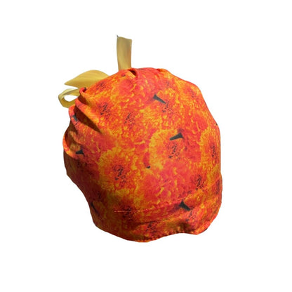 Gorro Quirúrgico - Día De Muertos Halloween - Listón - Cempasúchil