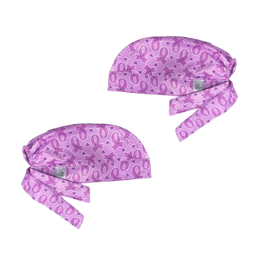 Gorro Medico Quirúrgico - Lucha Contra El Cáncer De Mama - Lila