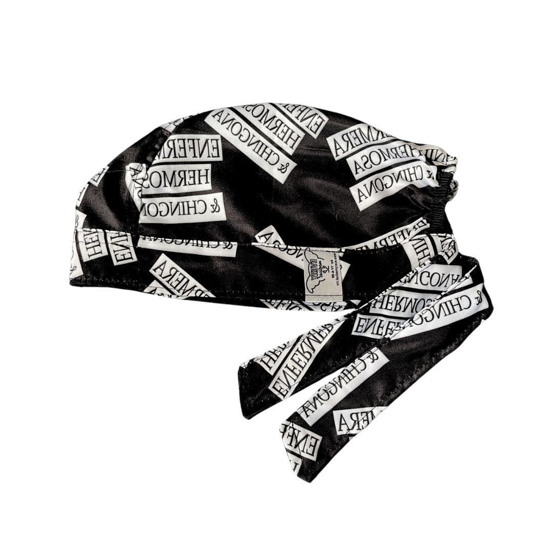 Gorro Quirúrgico - Estampado Medico - Frases Hospital - Hermosa -Negro