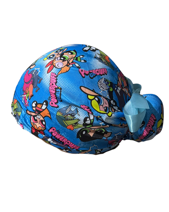 Gorro Quirúrgico Medico Chicas Super Poderosas - Listones Azul marino