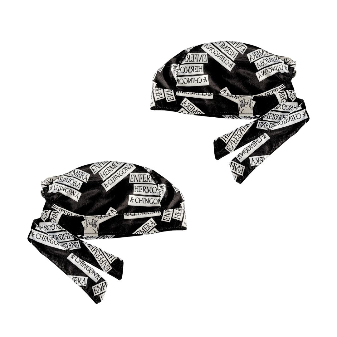 Gorro Quirúrgico - Estampado Medico - Frases Hospital - Hermosa -Negro