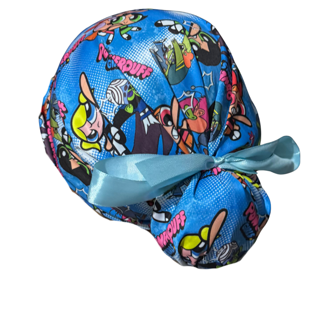 Gorro Quirúrgico Medico Chicas Super Poderosas - Listones Azul marino