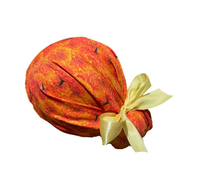 Gorro Quirúrgico - Día De Muertos Halloween - Listón - Cempasúchil