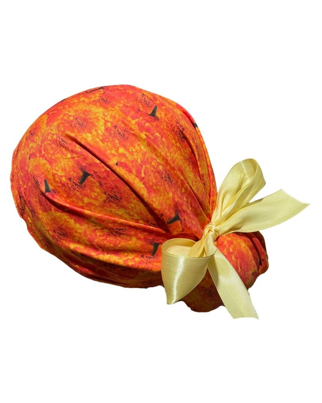 Gorro Quirúrgico - Día De Muertos Halloween - Listón - Cempasúchil