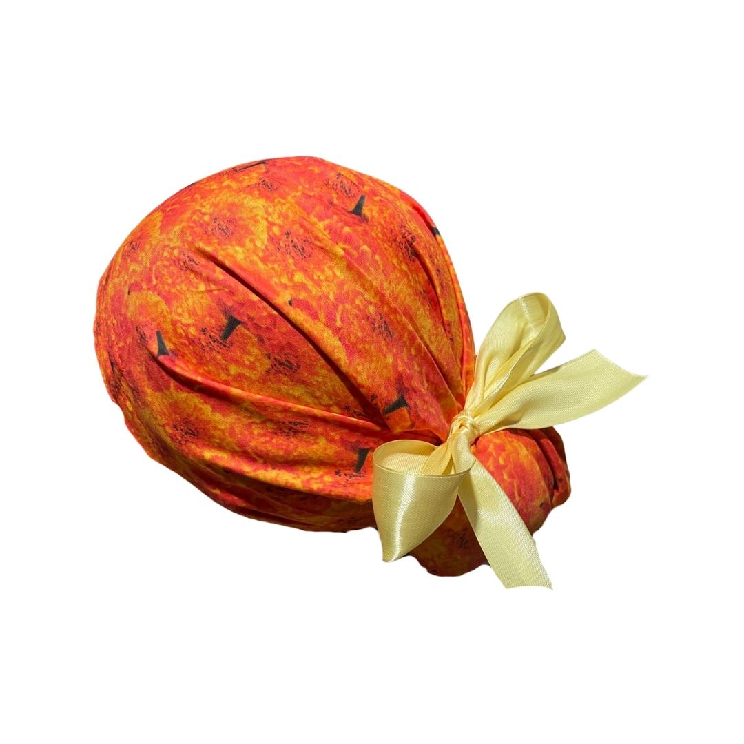 Gorro Quirúrgico - Día De Muertos Halloween - Listón - Cempasúchil