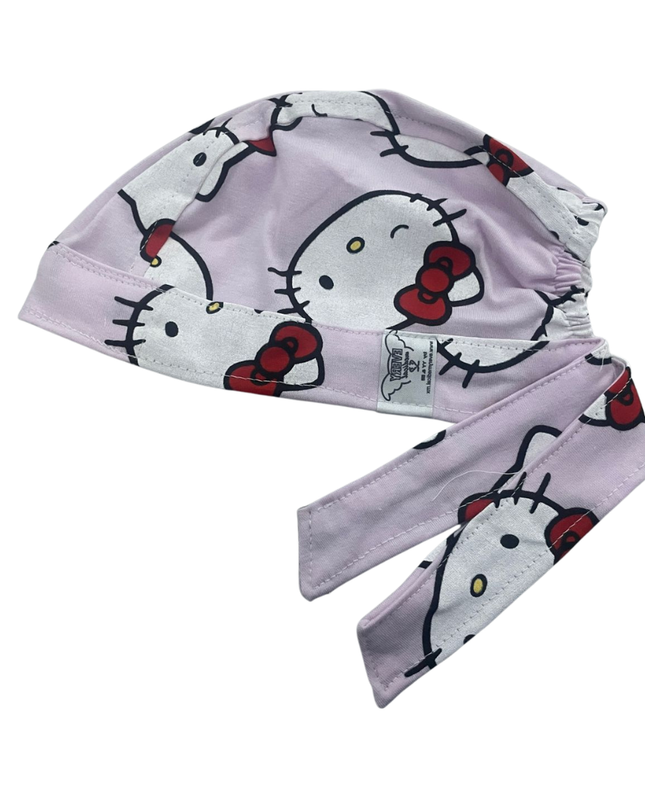 Gorro Quirúrgico Hello Kitty Rosa Cordones - Antisudor - ROSA 4