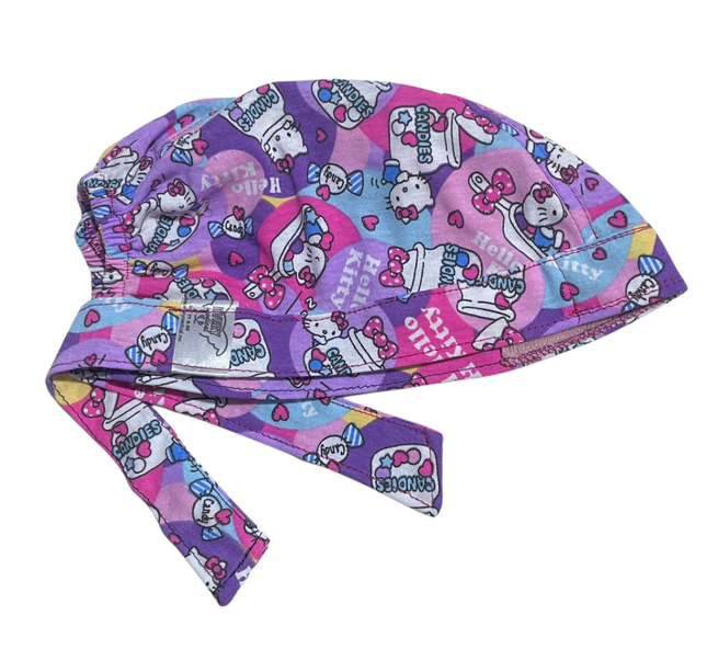 Gorro Quirúrgico Hello Kitty Rosa Cordones - Antisudor - ROSA 5