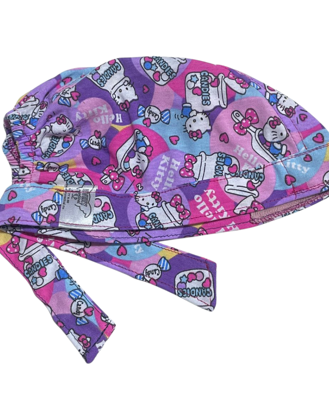 Gorro Quirúrgico Hello Kitty Rosa Cordones - Antisudor - ROSA 5