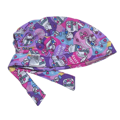 Gorro Quirúrgico Hello Kitty Rosa Cordones - Antisudor - ROSA 5