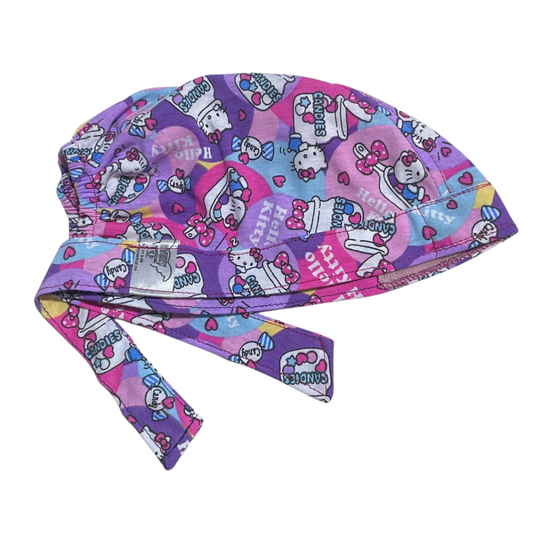 Gorro Quirúrgico Hello Kitty Rosa Cordones - Antisudor - ROSA 5
