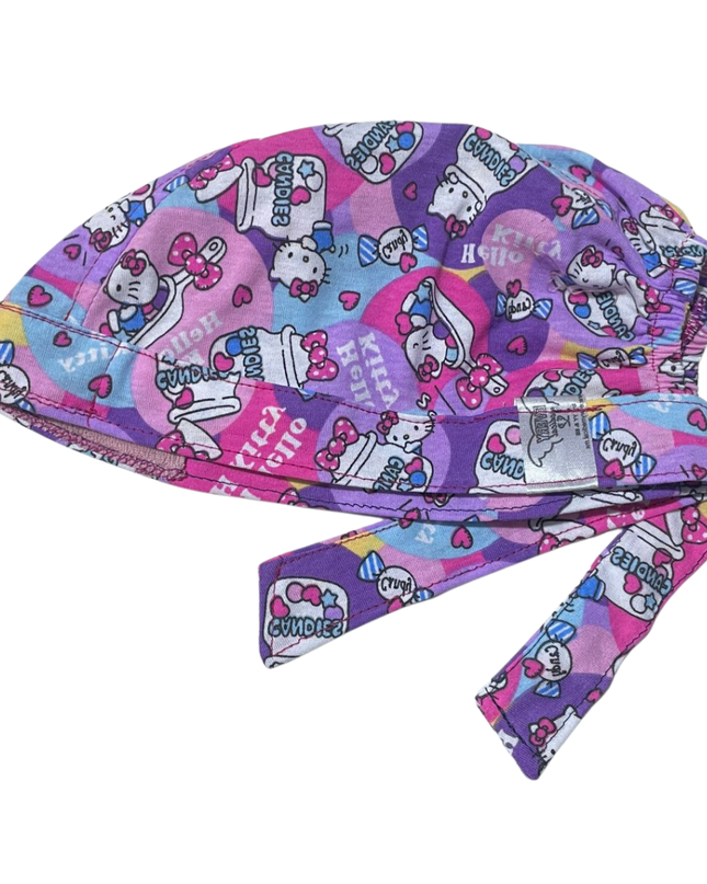 Gorro Quirúrgico Hello Kitty Rosa Cordones - Antisudor - ROSA 5