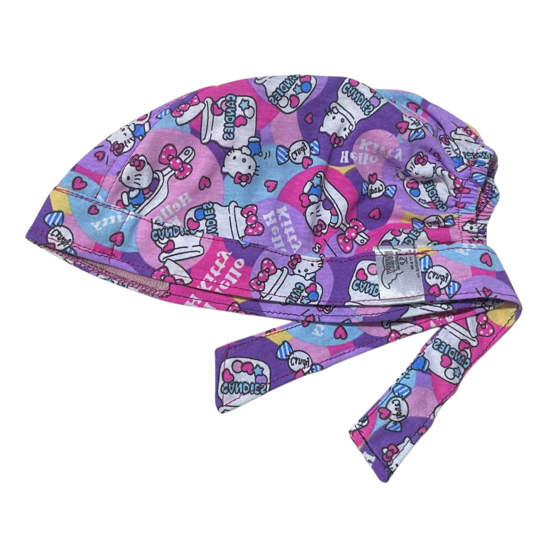 Gorro Quirúrgico Hello Kitty Rosa Cordones - Antisudor - ROSA 5