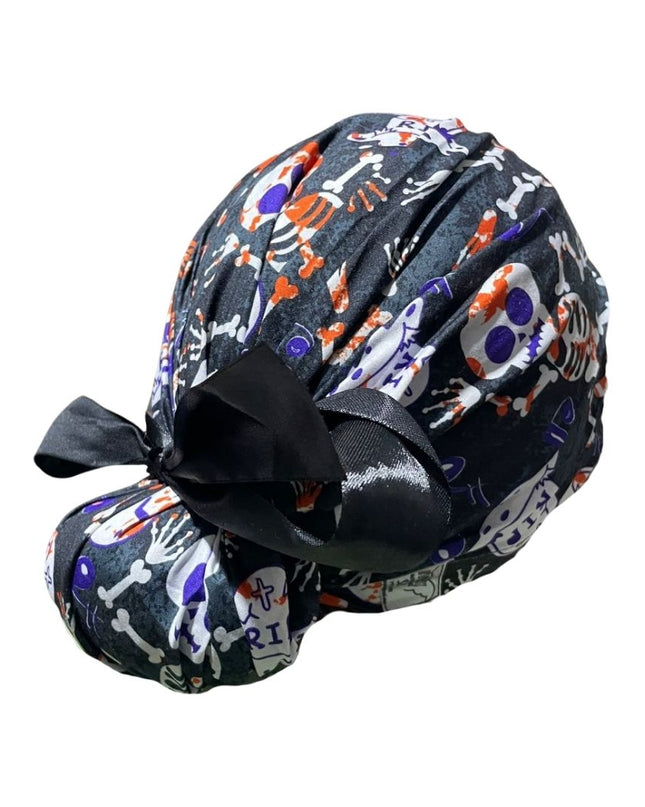 Gorro Medico Quirúrgico - Día De Muertos - Halloween - Esqueleto - Listón