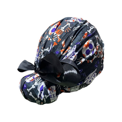 Gorro Medico Quirúrgico - Día De Muertos - Halloween - Esqueleto - Listón