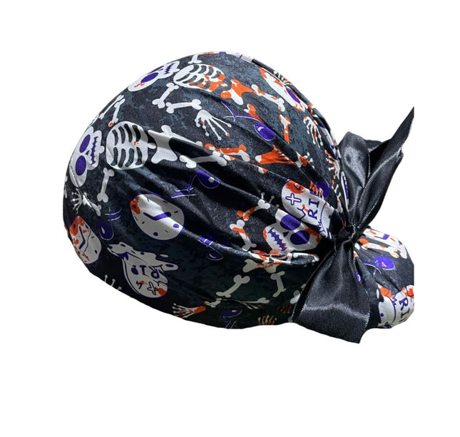 Gorro Medico Quirúrgico - Día De Muertos - Halloween - Esqueleto - Listón