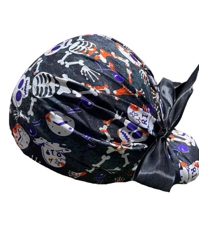 Gorro Medico Quirúrgico - Día De Muertos - Halloween - Esqueleto - Listón