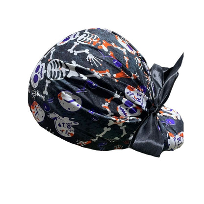 Gorro Medico Quirúrgico - Día De Muertos - Halloween - Esqueleto - Listón