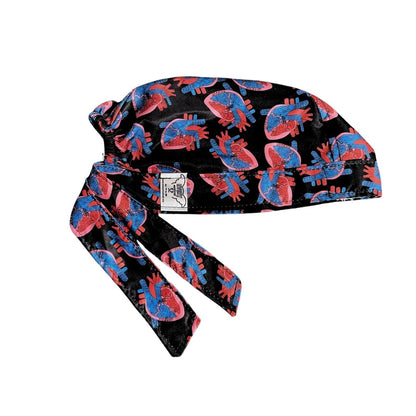 Gorro Quirúrgico - Corazón Electrocardiograma - Negro 2