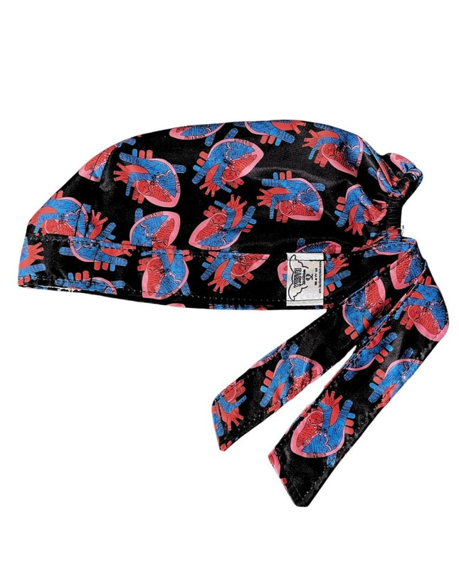 Gorro Quirúrgico - Corazón Electrocardiograma - Negro 2
