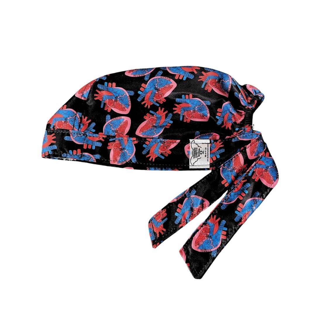 Gorro Quirúrgico - Corazón Electrocardiograma - Negro 2