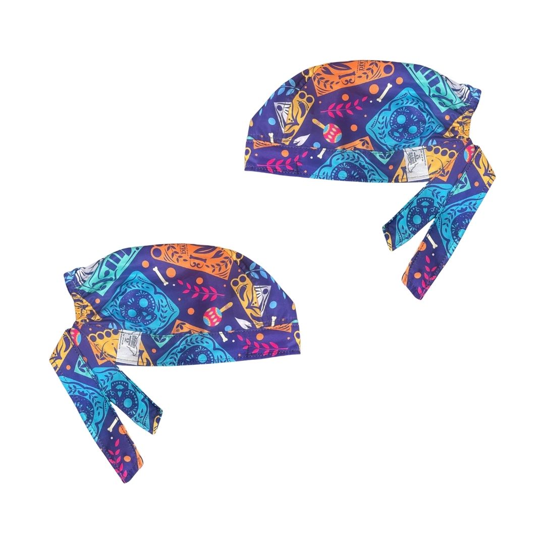 Gorro Quirúrgico - Día De Muertos - Calacas - Esqueleto - Papel Picado