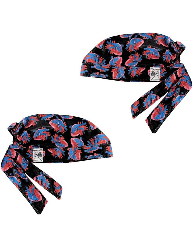 Gorro Quirúrgico - Corazón Electrocardiograma - Negro 2