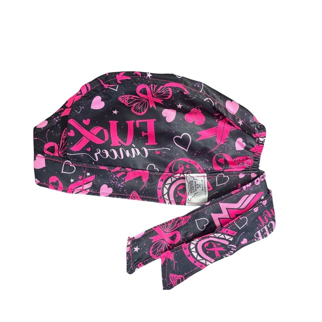 Gorro Medico Quirúrgico - Lucha Contra El Cáncer De Mama - Negro