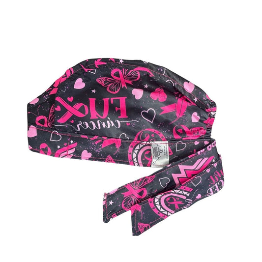 Gorro Medico Quirúrgico - Lucha Contra El Cáncer De Mama - Negro