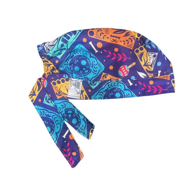 Gorro Quirúrgico - Día De Muertos - Calacas - Esqueleto - Papel Picado