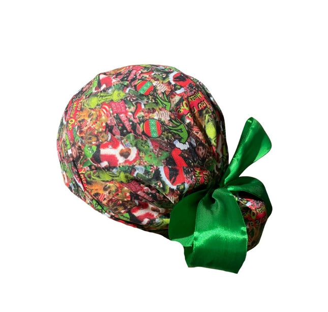 Gorro Quirúrgico Medico - Its The Grinch - Listón - Verde