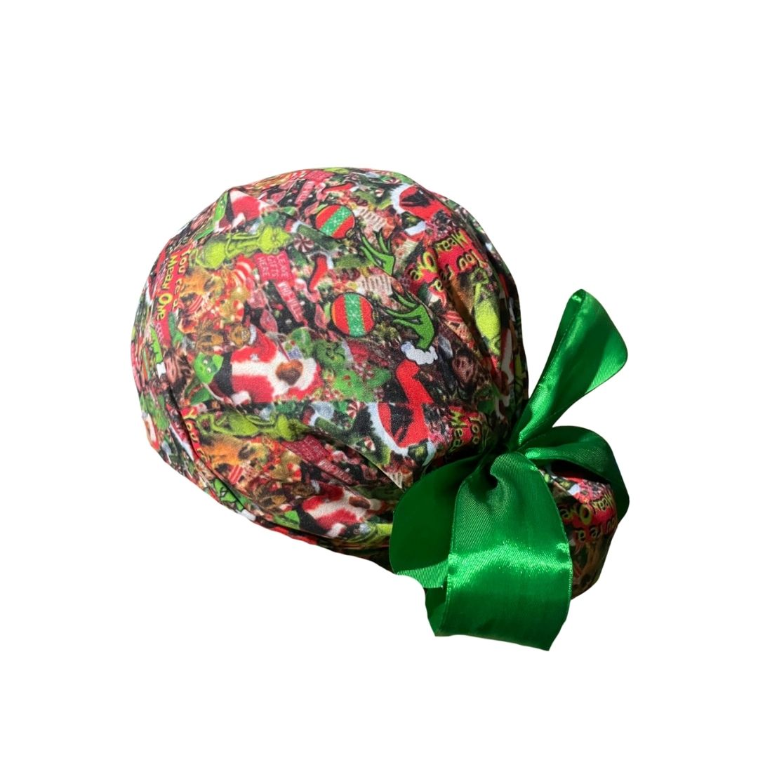 Gorro Quirúrgico Medico - Its The Grinch - Listón - Verde