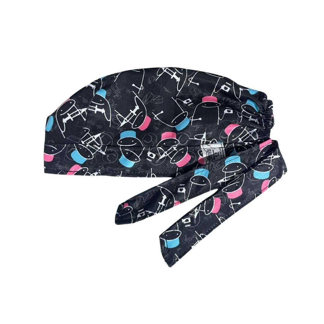 Gorro Medico Quirúrgico - Enfermeria - Meme Flork Hospital - Negro 2