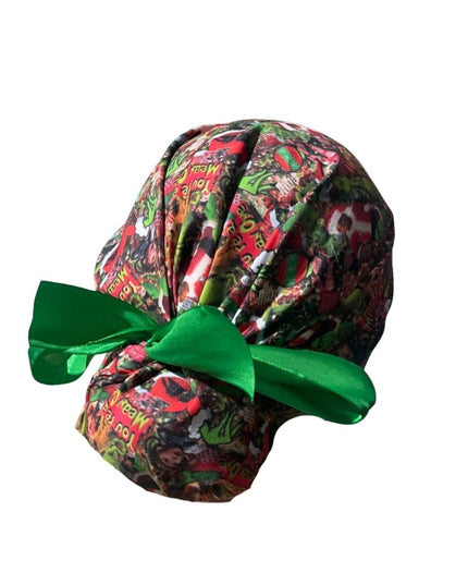 Gorro Quirúrgico Medico - Its The Grinch - Listón - Verde