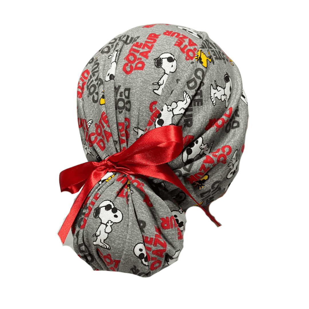 Gorro Medico Quirúrgico Snoopy Gris - Listones - Antisudor - Every Medical -  Dr. Gorrito