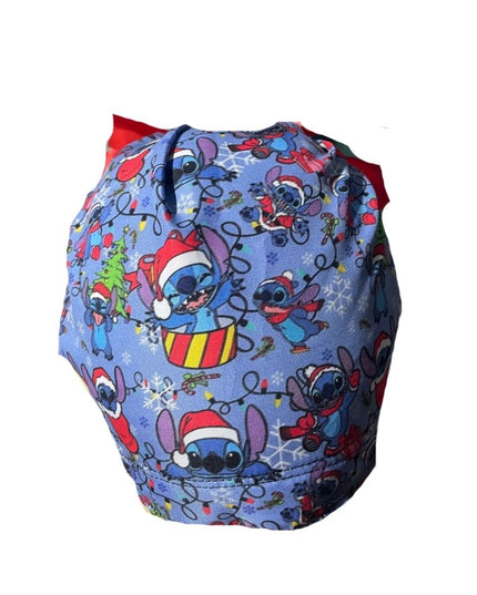 Gorro Quirúrgico Medico - Stitch - Gris - Listón - Navidad