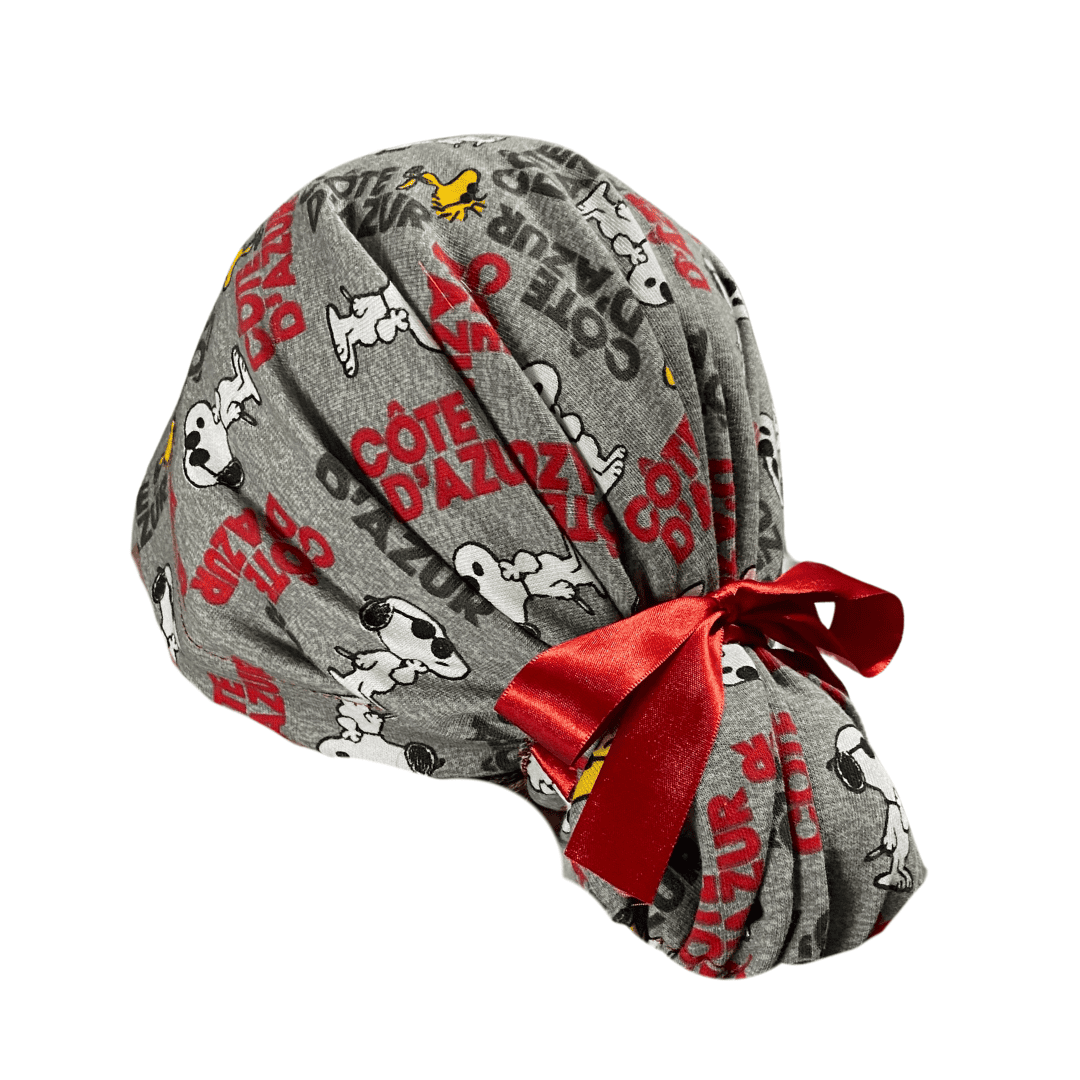 Gorro Medico Quirúrgico Snoopy Gris - Listones - Antisudor - Every Medical -  Dr. Gorrito