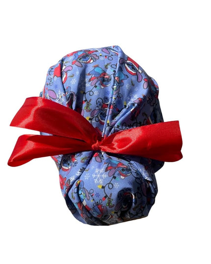 Gorro Quirúrgico Medico - Stitch - Gris - Listón - Navidad