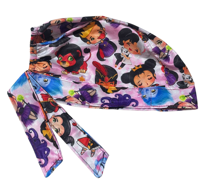 Gorro Medico Quirúrgico - Villanas De Disney - Ursula / Malefica - rosa