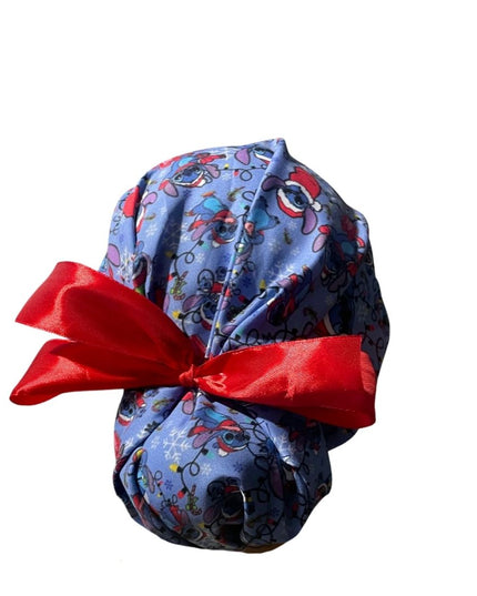 Gorro Quirúrgico Medico - Stitch - Gris - Listón - Navidad