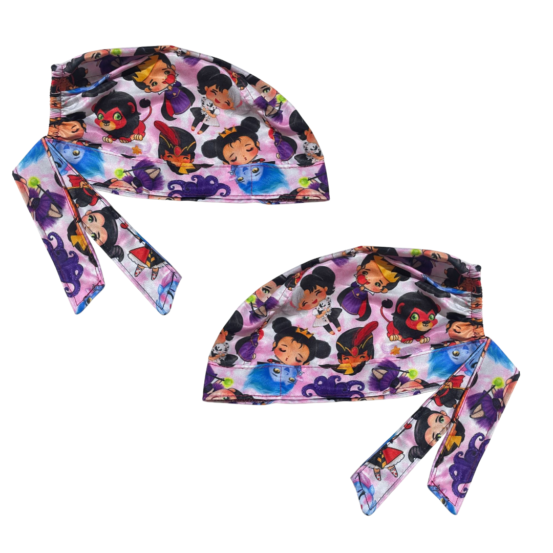 Gorro Medico Quirúrgico - Villanas De Disney - Ursula / Malefica - rosa