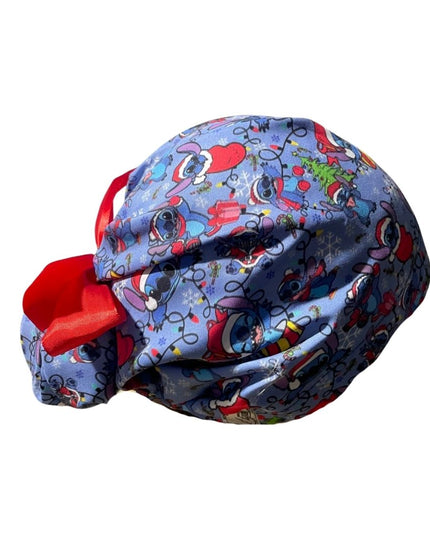 Gorro Quirúrgico Medico - Stitch - Gris - Listón - Navidad