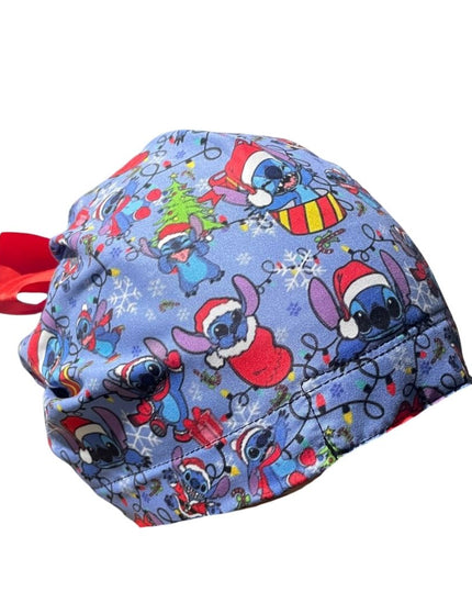 Gorro Quirúrgico Medico - Stitch - Gris - Listón - Navidad