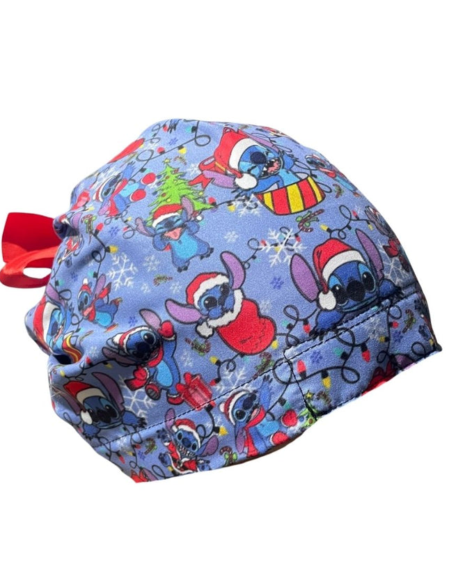 Gorro Quirúrgico Medico - Stitch - Gris - Listón - Navidad
