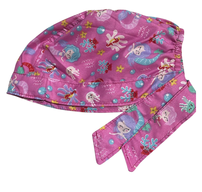 Gorro Quirúrgico - Escamas Sirena - Enfermería - Hospital - rosa 2